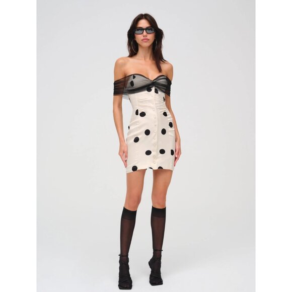 NWT For Love and Lemons Dorothy dot mini dress - Picture 2 of 13